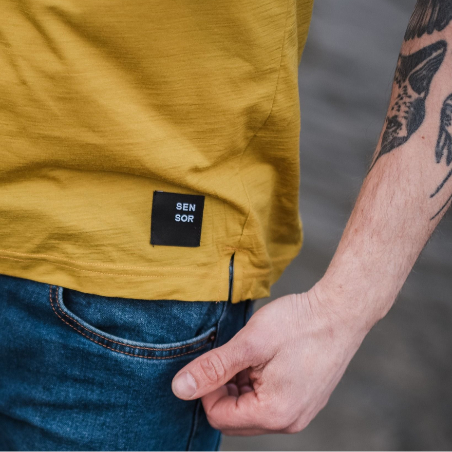 Pánske tričko Sensor Merino Air Traveller mustard